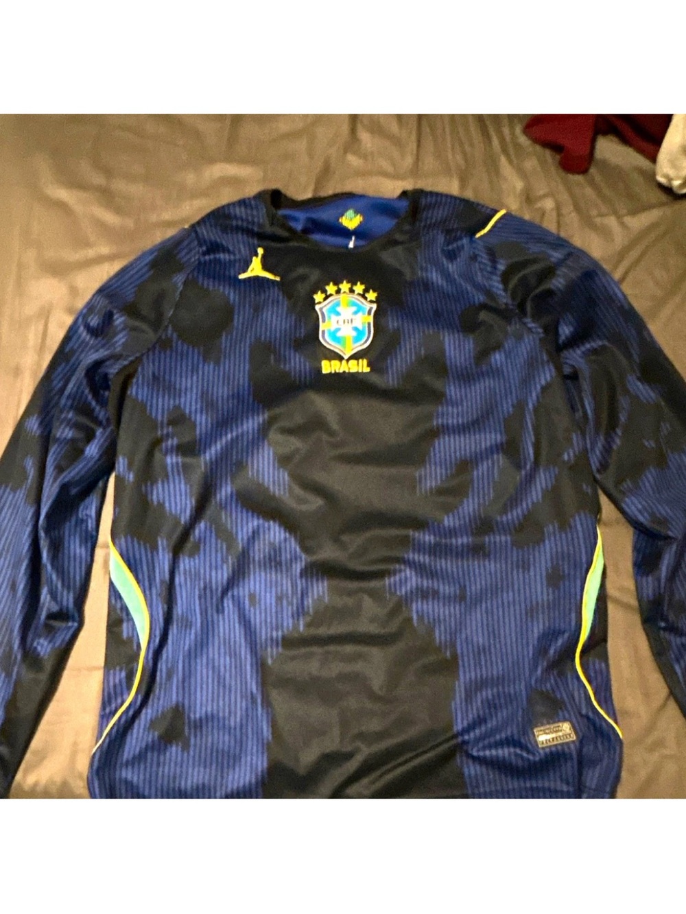 Brazil 2026 World Cup National Team Long Sleeve Football Jersey Jordan Blue XXL